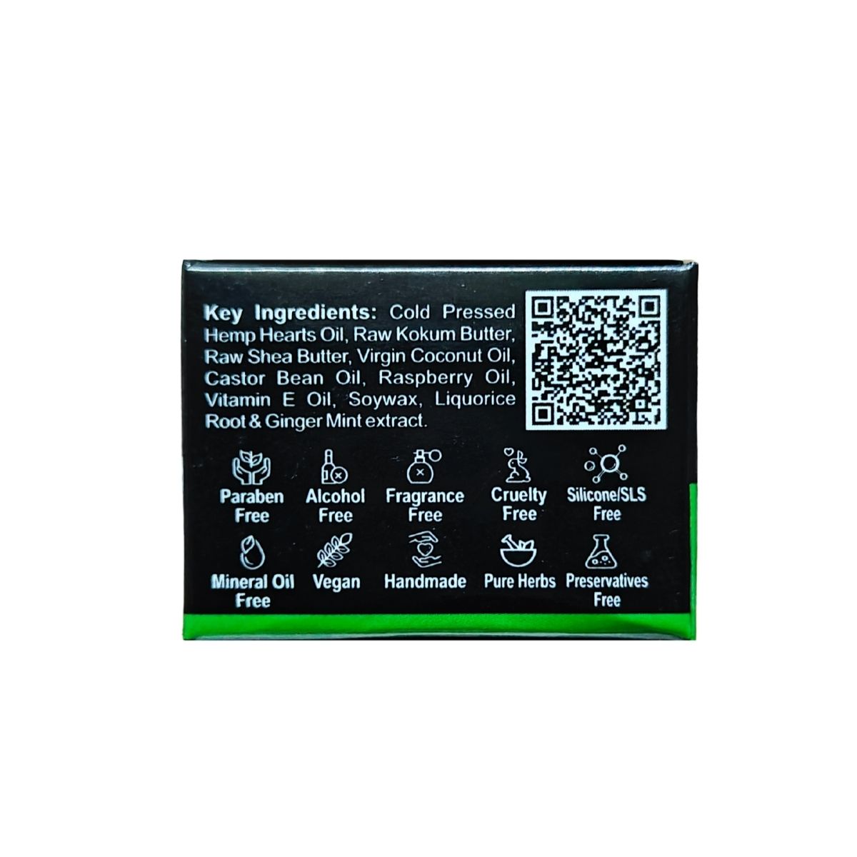 INDUS HEMP LIP BALM | LIQUORICE & GINGER MINT | SPF 15 | LIGHTENS DARK/NICOTINE LIPS & FRESHENS BREATH
