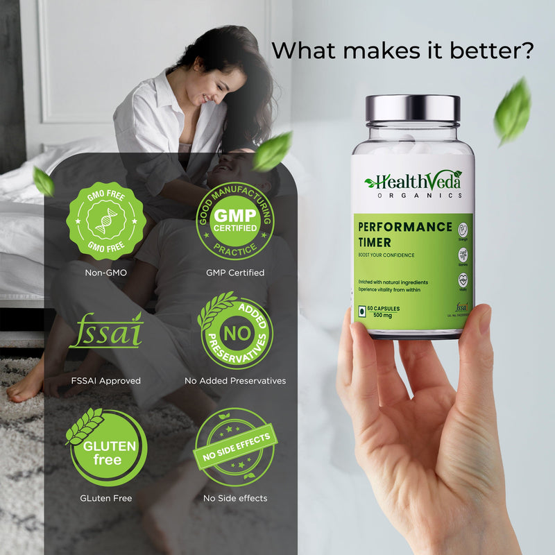 Health Veda Organics Performance Timer for Men for Boosting Stamina - 60 Veg Capsules