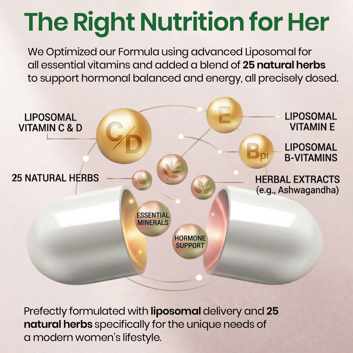 Vlado's Himalayan Organics Liposomal Multivitamin for Women || 60 Veg Capsules