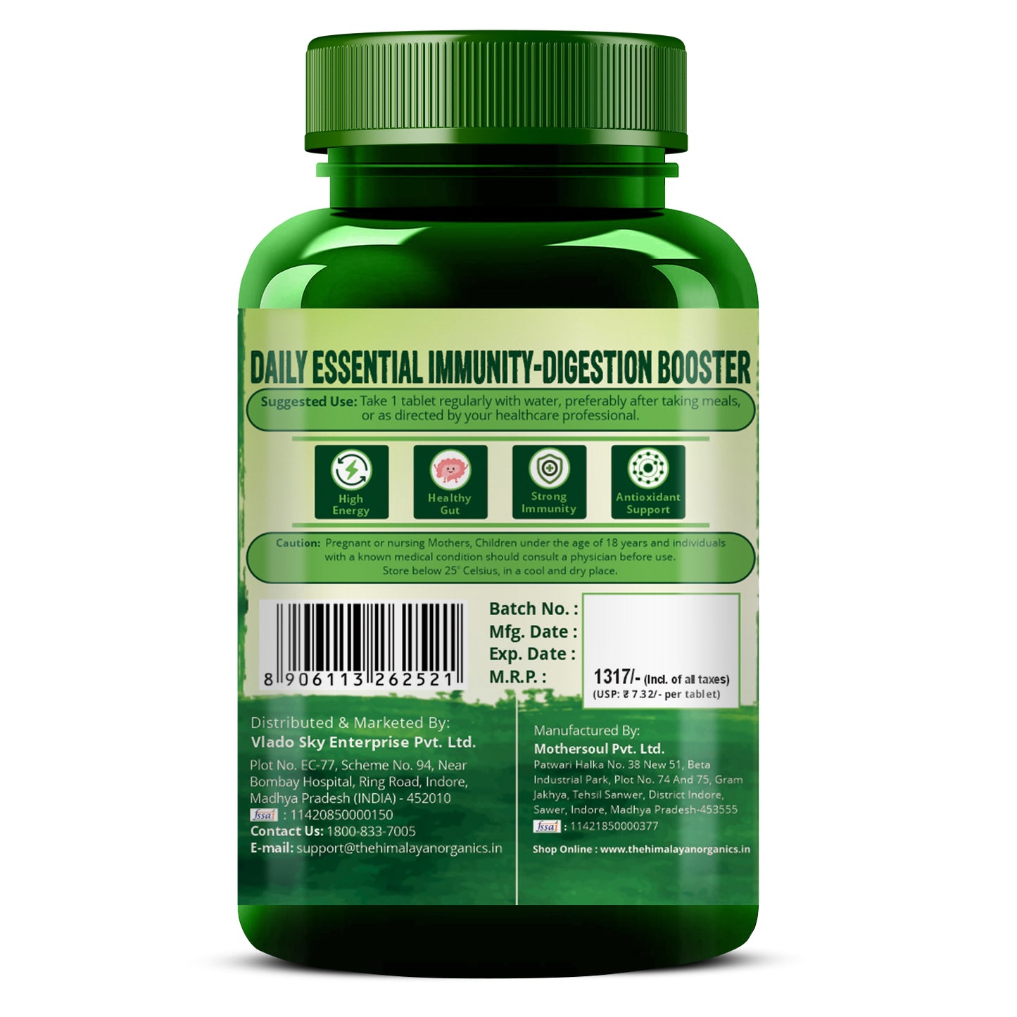 Vlado's Himalayan Organics Immunity Multivitamin with Probiotics - 180 Tablets