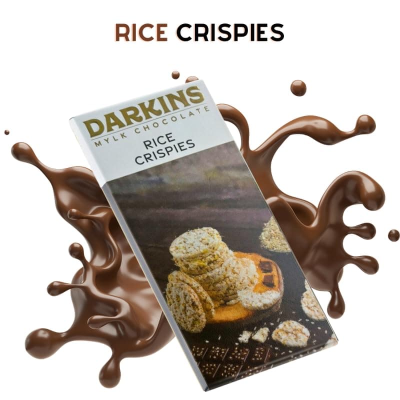 Darkins Vegan Mylk Rice Crispies Chocolate | Unrefined Cane Sugar | 50 Gm Each Pack Of 3