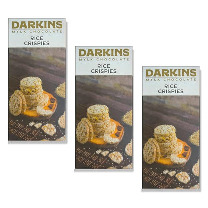 Darkins Vegan Mylk Rice Crispies Chocolate | Unrefined Cane Sugar | 50 Gm Each Pack Of 3