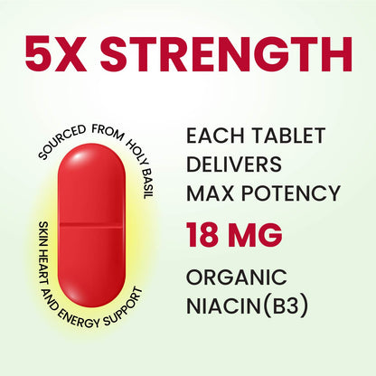 Vlado's Himalayan Organics Organic Niacin (Vitamin B3) Tablets | 18 mg per Serving | 45 Veg Tablets