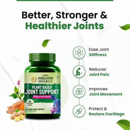 Vlado's Himalayan Organics Plant Based Joint Support With Boswellia Serrata | Amla, Alfalfa, Turmeric, Moringa + 10 Ayurvedic Herbs | Strong Bones & Relives Joint Pain | Better Flexibility For Men & Women - 60 Veg Tablets