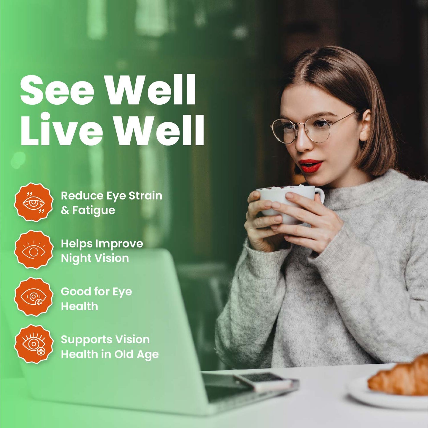 Vlado's Himalayan Organics Eye Care Supplement (Lutemax 2020, Orange Extract, Carrot Extract) - 60 Tablets