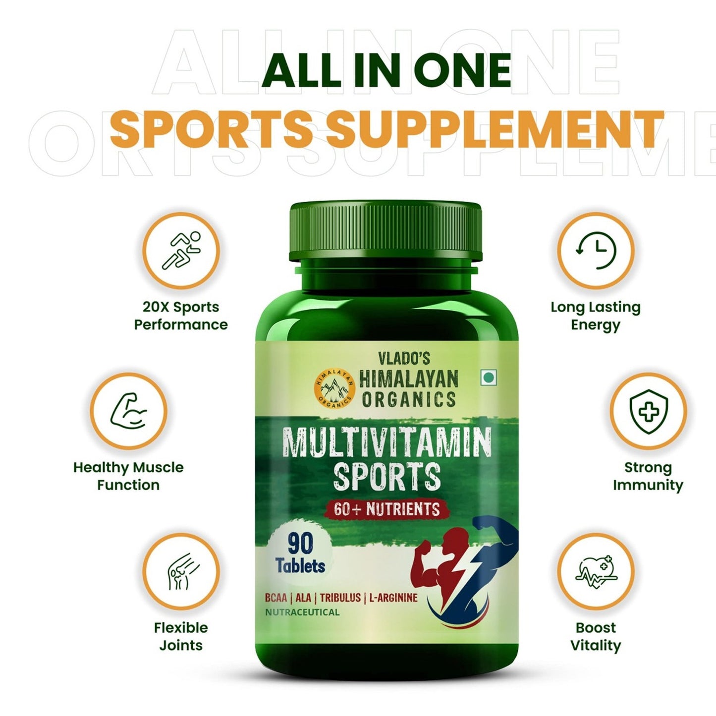 Vlado's Himalayan Organics Multivitamin Sports 60+ Nutrients - 90 Tablets