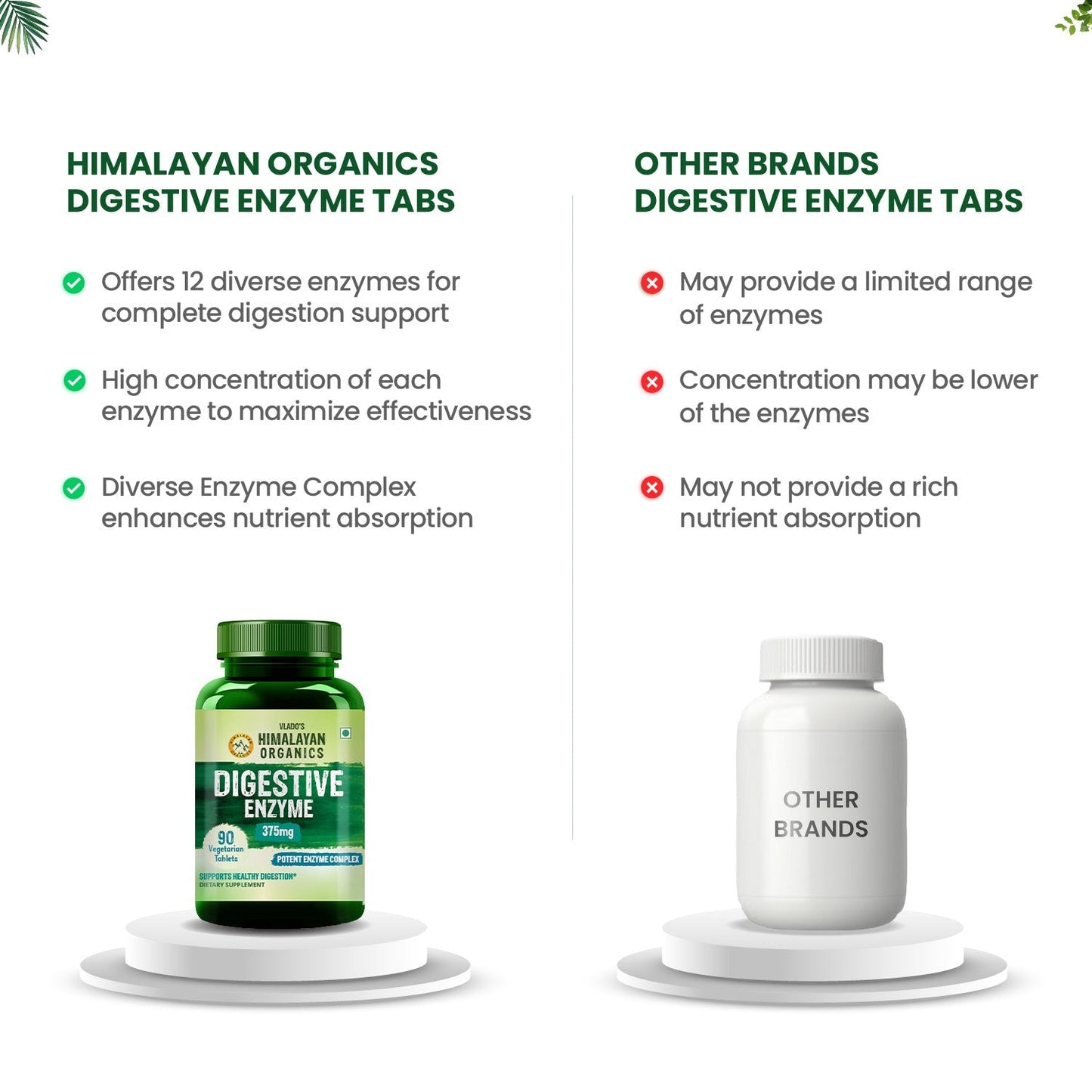 Vlado's Himalayan Organics Digestive Enzyme for Healthy Digestion- 90 Veg Tablets
