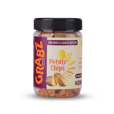 Grabz Air fried Potato Chips Jars 60X2  grams (Dehydrated ,Cooked with air, Sprinkled olive oil)