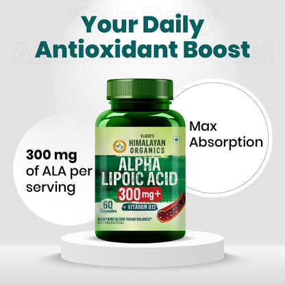 Vlado's Himalayan Organics Alpha Lipoic Acid 300mg | Antioxidant Supplement | 60 Veg Capsules