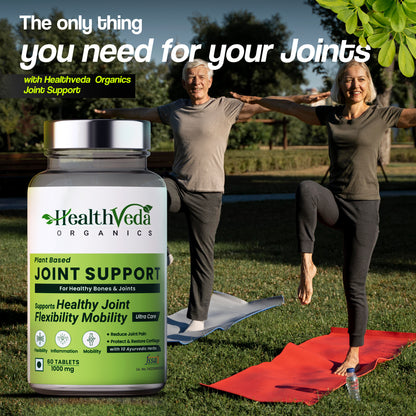 Health Veda Organics Plant Based Joint Support 1000 mg with Moringa Leaves Powder, Boswellia Serrata Powder | 60 Veg Tablets | Supports Healthy Joints & Bones