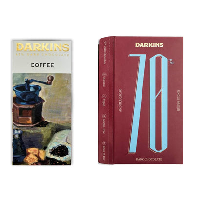 Darkins Dark Chocolate | 70% Dark Chocolate Single Origin | 65% Dark Chocolate With Coffee | Pack Of 2