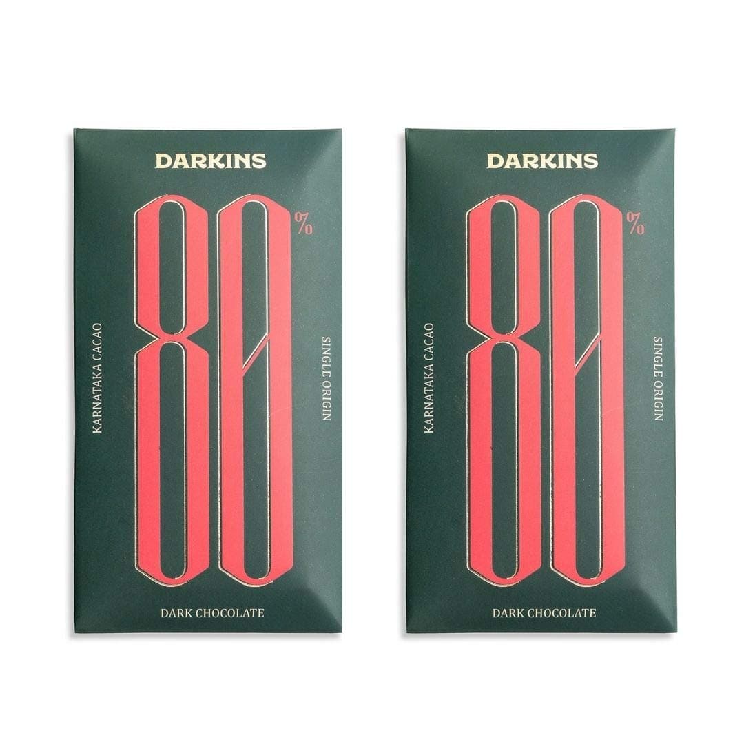 Darkins Dark Chocolate | 80% Dark Chocolate Single Origin | 65 Gm Each Pack of 2