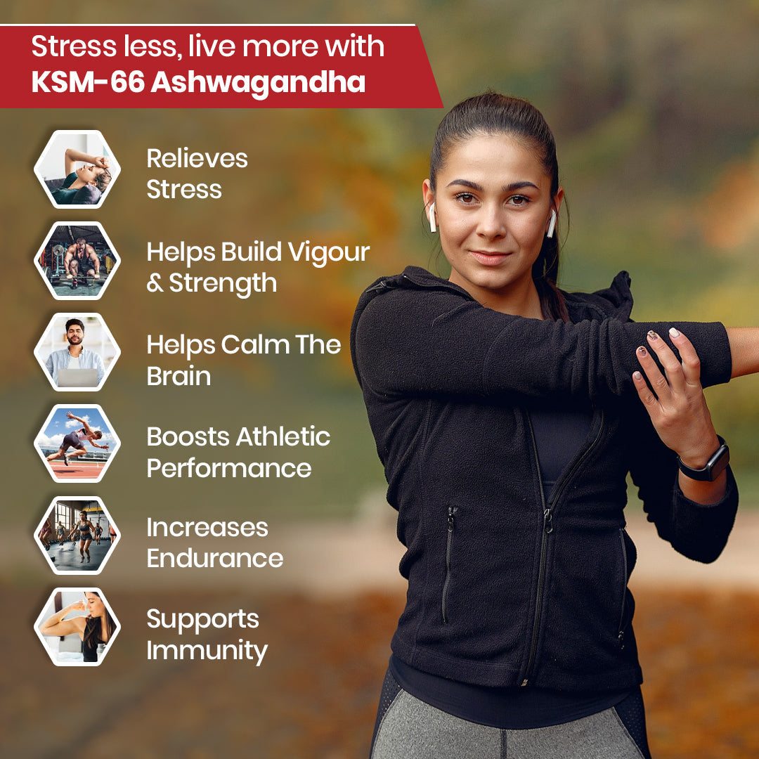 Vlado's Himalayan Organics KSM - 66 Ashwagandha 1000Mg I KSM-66 I Boost Energy, Strength, Stamina | Helps Anxiety & Stress Relief For Men & Women (60 Capsules)