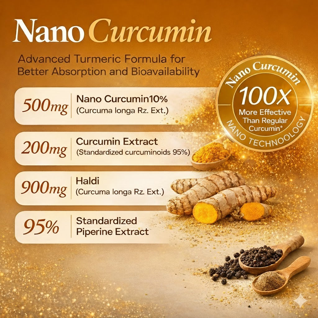 Vlado's Himalayan Organics Nano Curcumin 1600 mg+ | 95% Curcuminoids with Turmeric & Piperine | Dietary Supplement for Men & Women | 60 Capsules