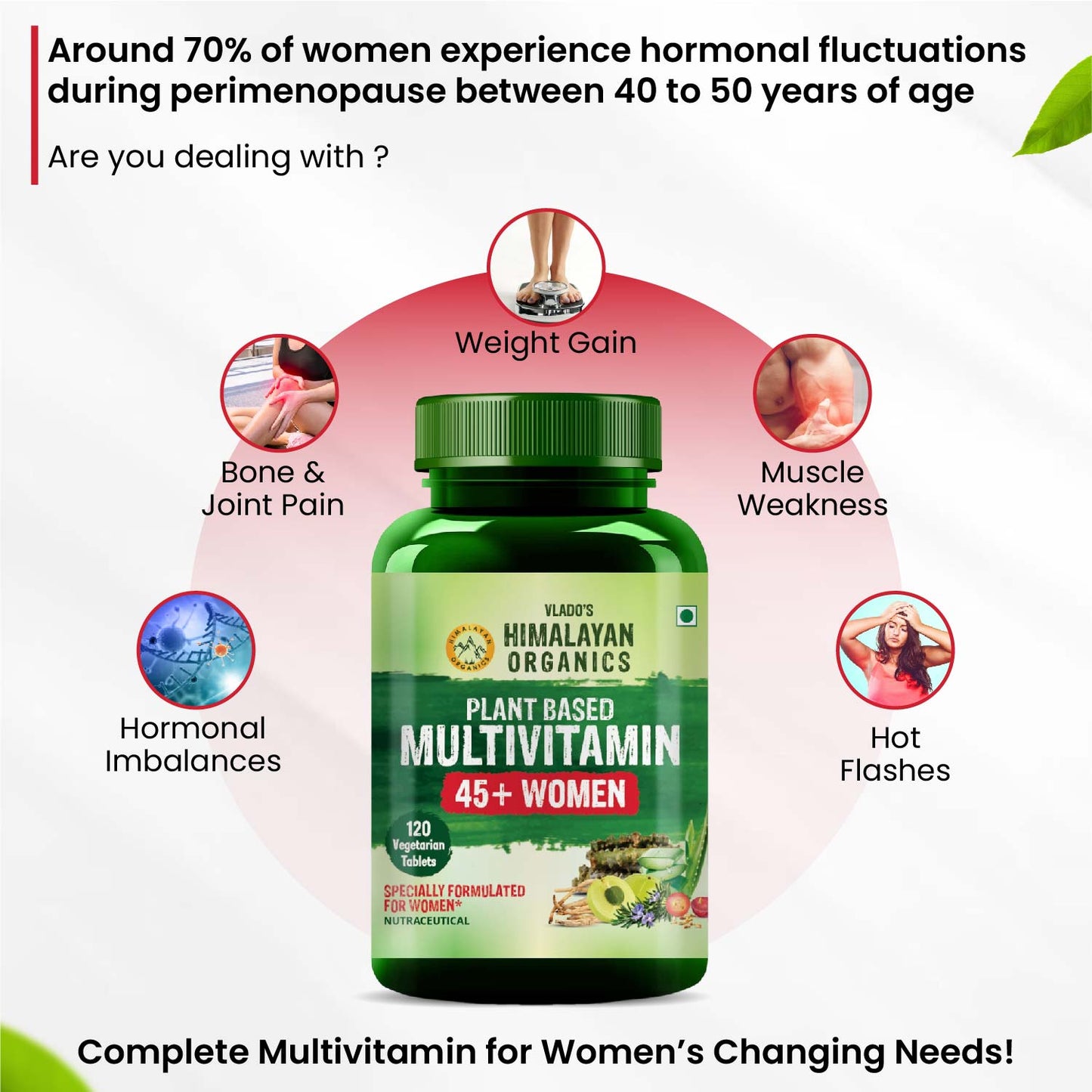 Vlado's Himalayan Organics Plant Based Multivitamin Women 45+ - 120 Veg Tablet