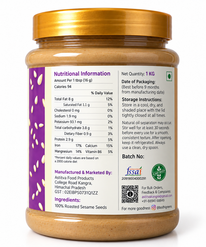 Bodhi Greens Sesame butter | Single Ingredient | 1kg