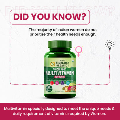 Vlado's Himalayan Organics Whole Food Multivitamin for Women || 60 Veg Capsules