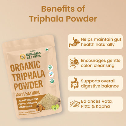 Vlado’s Himalayan Organics Triphala Powder | Ayurvedic Blend of 3 Fruits | 100g