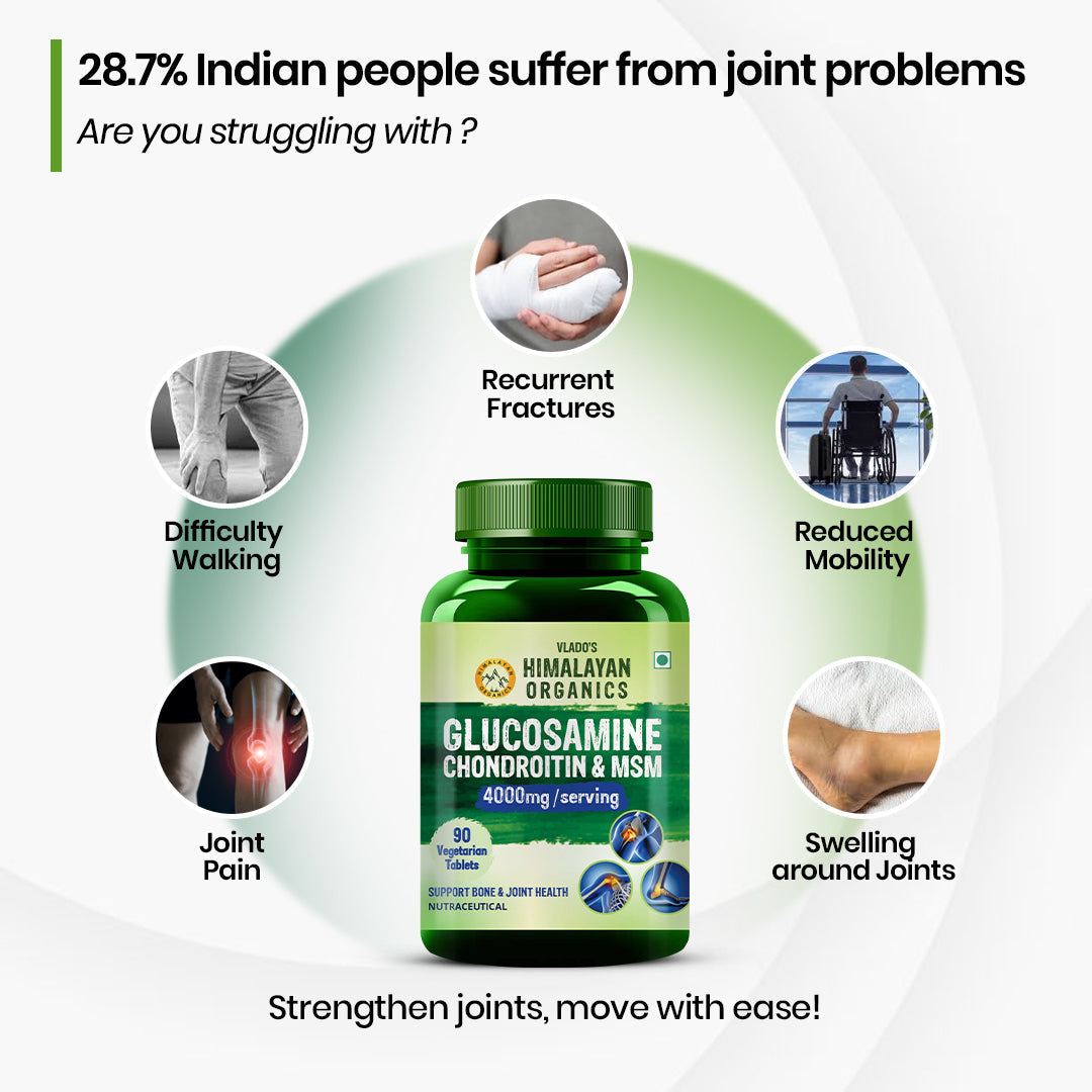 Vlado's Himalayan Organics Glucosamine Chondroitin MSM with Boswellia | 90 Tablets