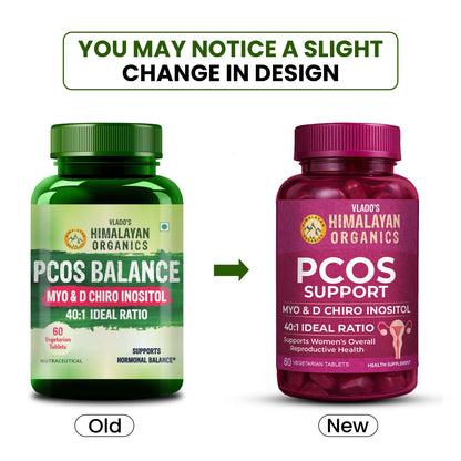 Vlado’s Himalayan Organics Plant-Based PCOS Support Supplement for Women with Myo-Inositol & D-Chiro-Inositol 40:1 Ratio – 60 Veg Tablets