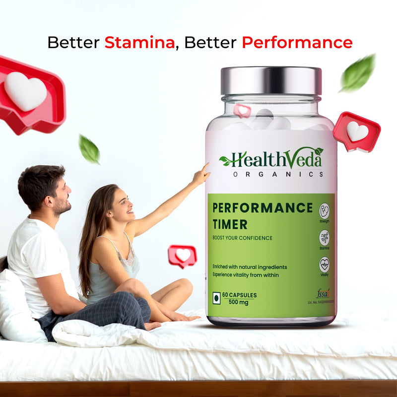 Health Veda Organics Performance Timer for Men for Boosting Stamina - 60 Veg Capsules