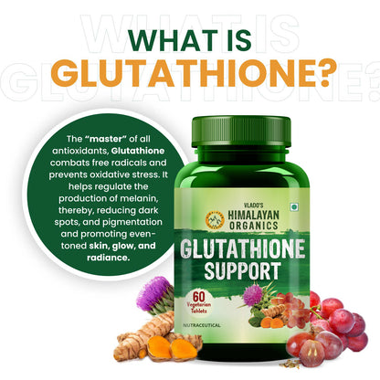 Vlado's Himalayan Organics Glutathione Builder with ( Vitamin C, E, B6 & Curcumin ) - 60 Veg Tablets