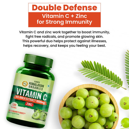 Vlado's Himalayan Organics Vitamin C Supplement with Amla Extract | Plant-Based Formula | 120 Veg Tablets