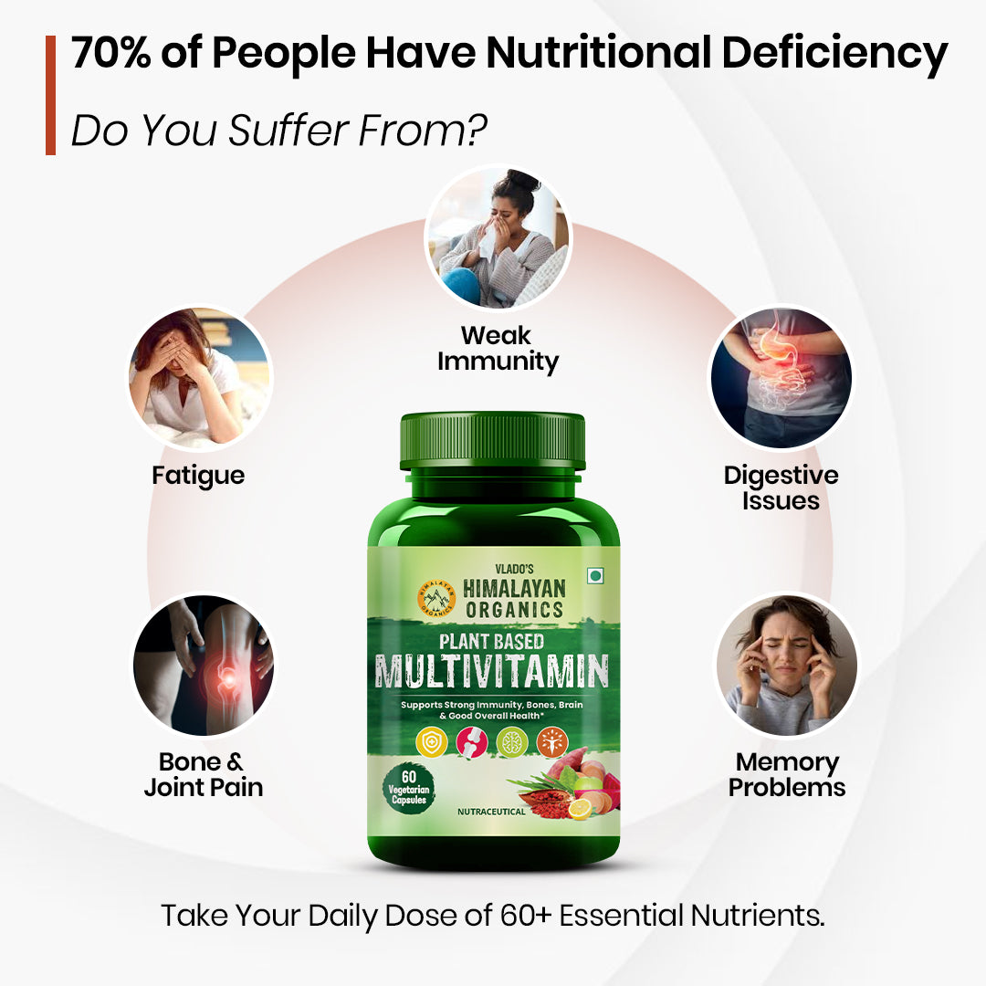 Vlado's Himalayan Organics Plant Based Multivitamin with 60+ Extracts- 60 Vegetarian Capsules
