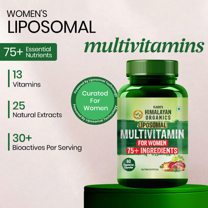 Vlado's Himalayan Organics Liposomal Multivitamin for Women || 60 Veg Capsules