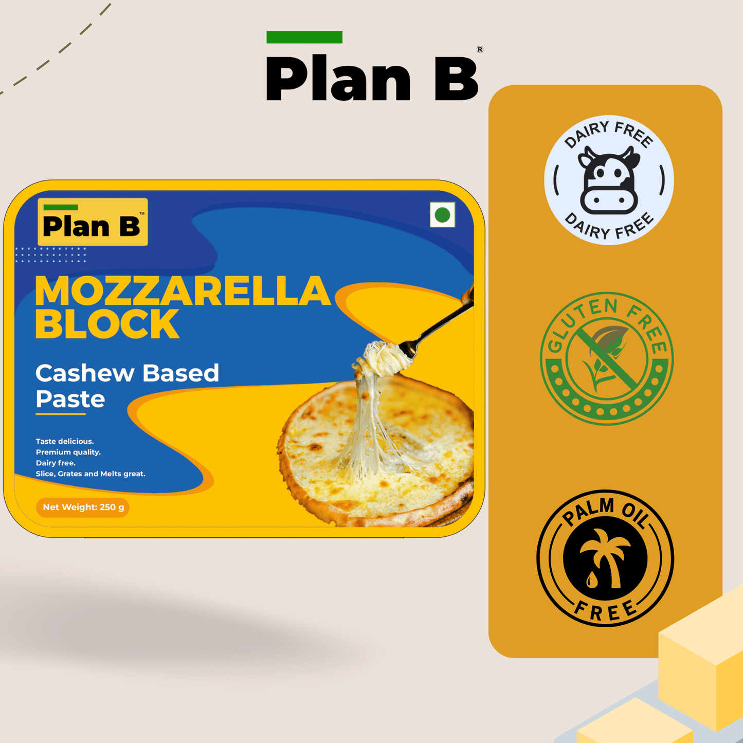 Plan B Mozzarella Block 250 g