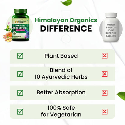 Vlado's Himalayan Organics Plant Based Joint Support With Boswellia Serrata | Amla, Alfalfa, Turmeric, Moringa + 10 Ayurvedic Herbs | Strong Bones & Relives Joint Pain | Better Flexibility For Men & Women - 60 Veg Tablets