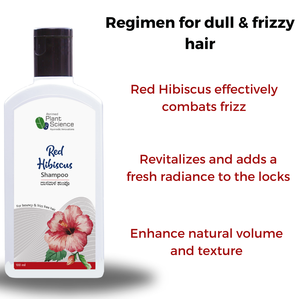 Atrimed Plant Science Red Hibiscus Shampoo | For Bouncy & Frizz Free Hair 100ml (Pack of 2)