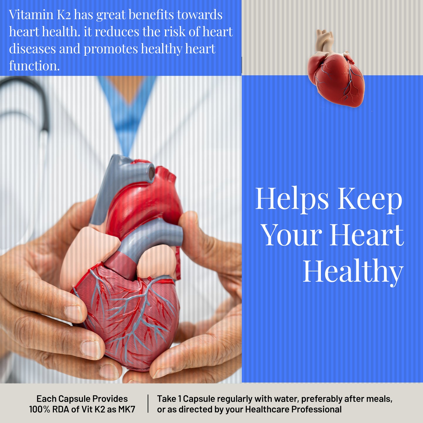 Health Veda Organics Vitamin K2 | 100% Vegetarian Vitamin K2 Benefits in Bone Health - 55mcg - 120 Vitamin K27 Capsules