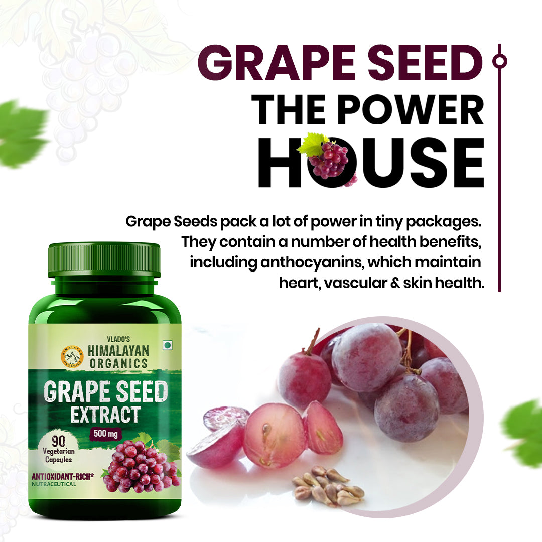 Vlado's Himalayan Organics Grape Seed Extract 500mg/Serving 90 Veg Capsules
