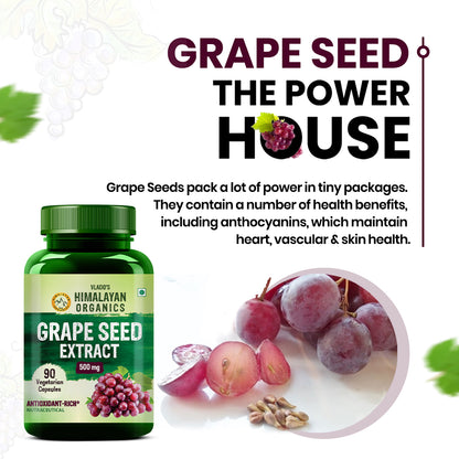 Vlado's Himalayan Organics Grape Seed Extract 500mg/Serving 90 Veg Capsules