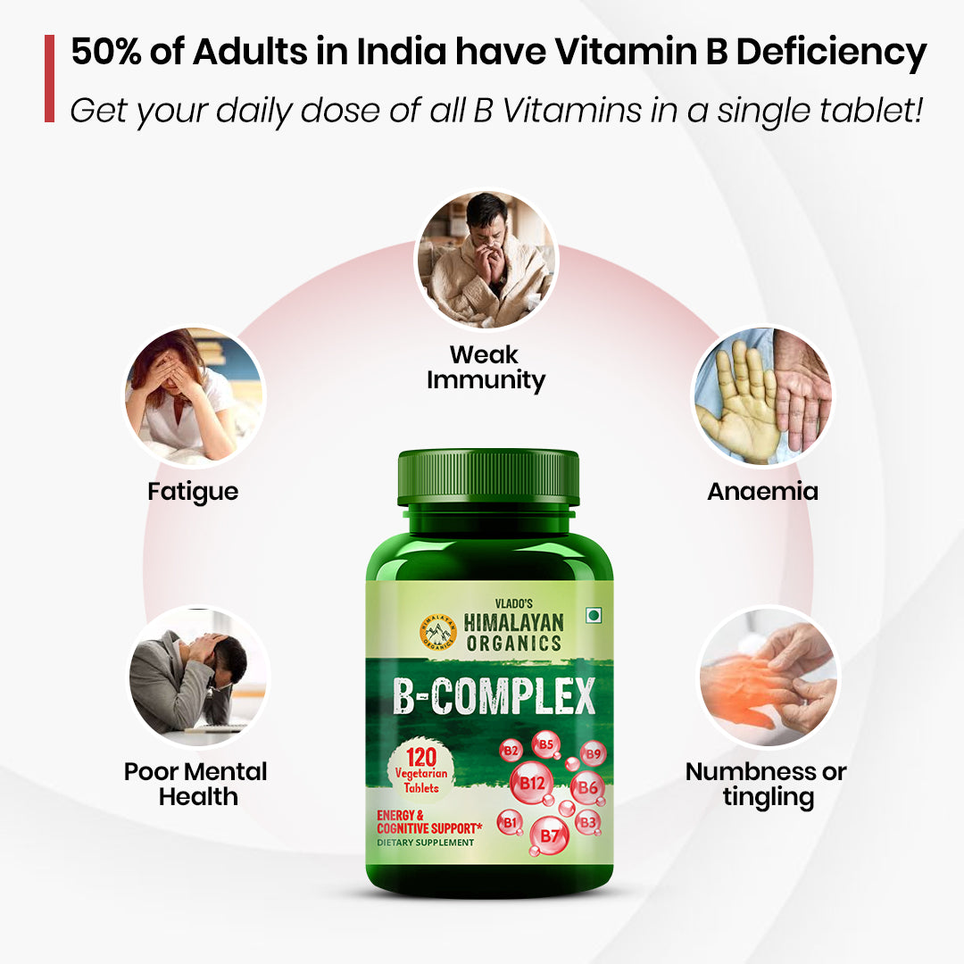 Vlado's Himalayan Organics B- Complex Supplement 120 Veg Tablets