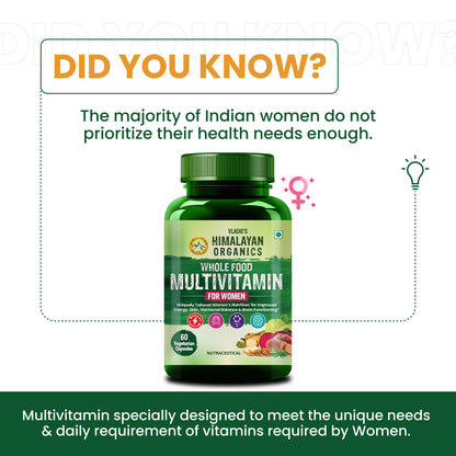 Vlado's Himalayan Organics Whole Food Multivitamin for Women || 60 Veg Capsules