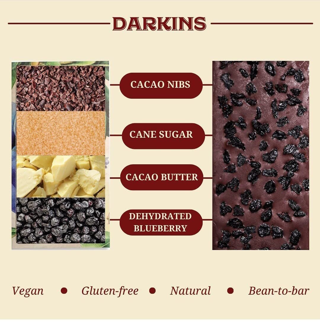 DARKINS Dark Chocolates | 70% Dark Chocolate With Blueberries | 80% Dark Chocolate Single Origin | Pack Of 2