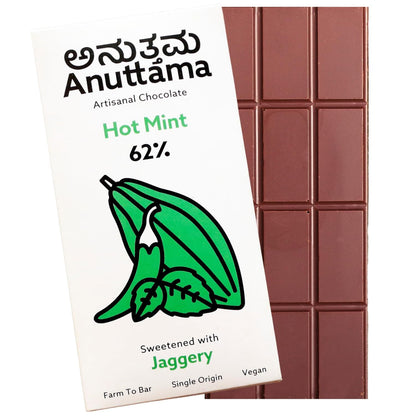 ANUTTAMA Dark Chocolate | Combo of 50% Cocoa & 62% Cocoa | Combo of Bella Tharai & Hot Mint (2 x 50g)