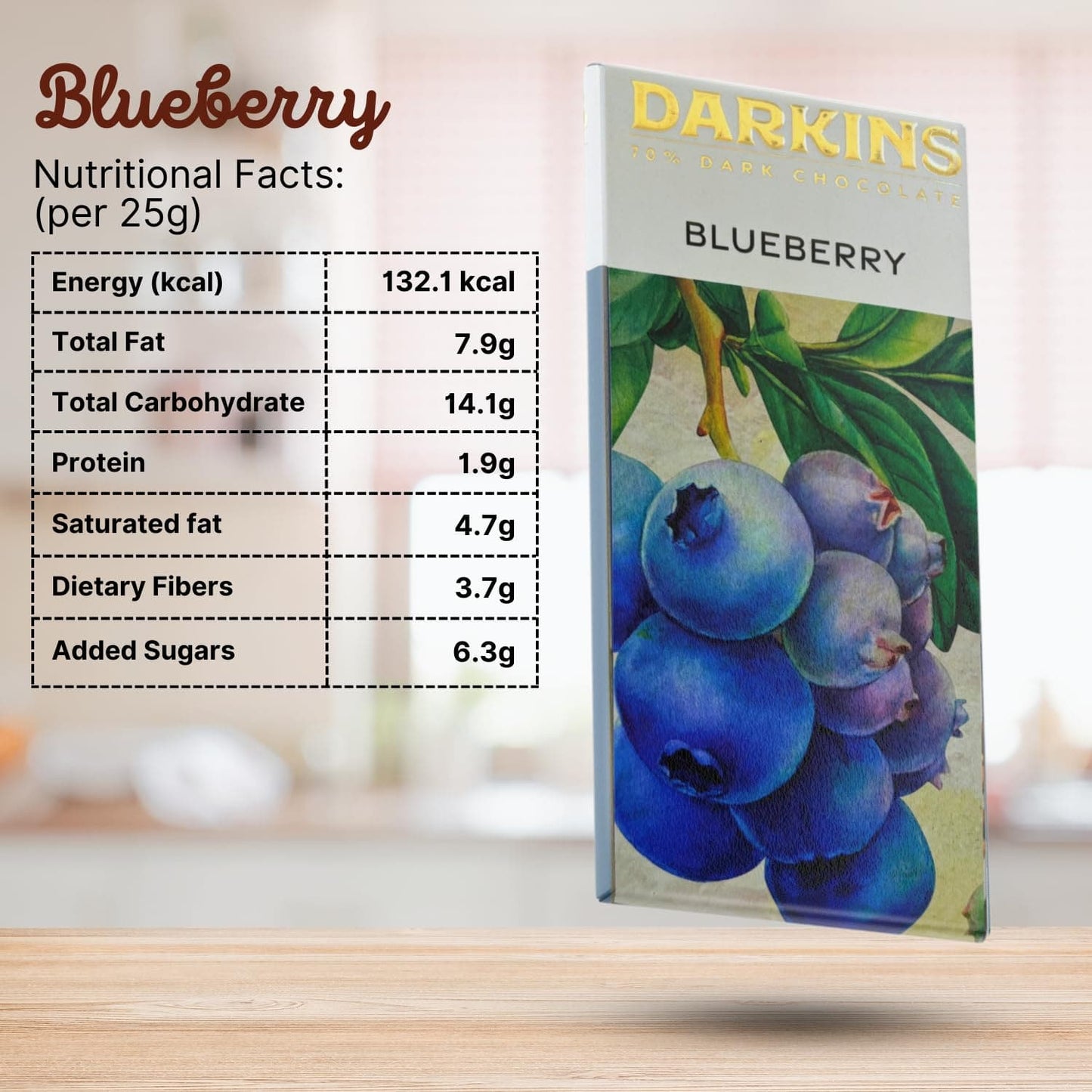 Darkins 70% Dark Chocolate With Blueberries | 70% Dark Chocolates Cranberry & Chilli (50g Each Pack of 4)
