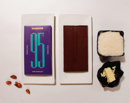 DARKINS 95% Dark Chocolate Single Origin | 95% Dark Andhra Cacao | 65 GM Each Pack of 2