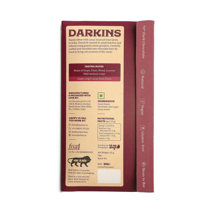 DARKINS Dark Chocolate 70% Dark Chocolate Bar Combo | Single Origin Dark Chocolate | 65g Each Pack of 2