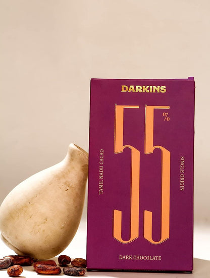 DARKINS Dark Chocolate | 55% Dark Chocolate Single Origin | 65g Each Pack Of 2