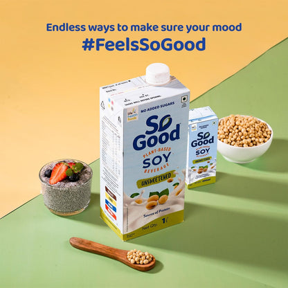 So Good Soy Natural Unsweetened Beverage, 1lit