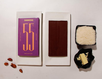 Darkins Dark Chocolate 55% Dark Cacao Chocolate 70% Dark With Roasted Almonds (65g Pack 2)