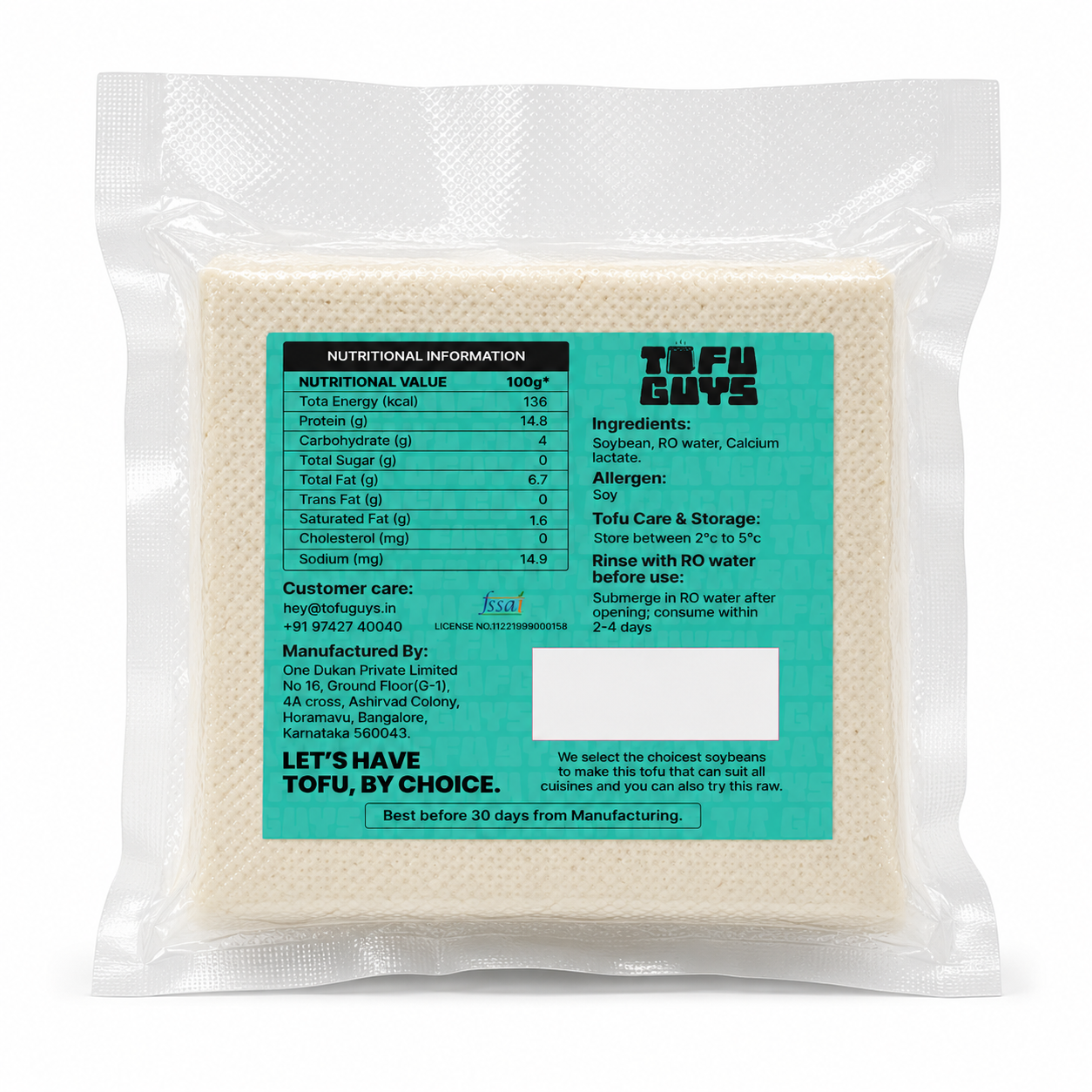 Tofu Guys Creamy Tofu 200gm pack of 2- Bangalore Only