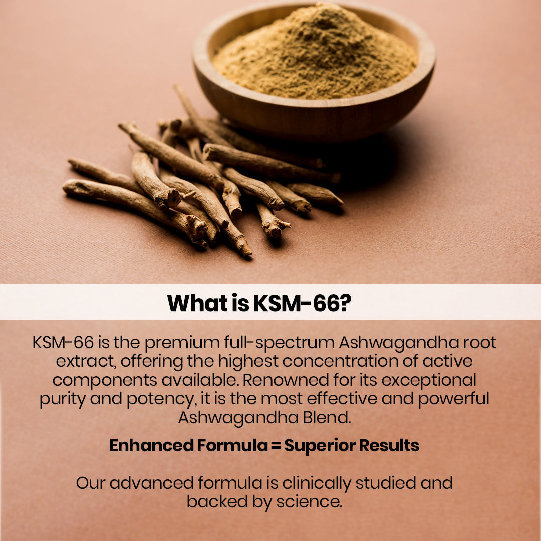 Vlado's Himalayan Organics KSM - 66 Ashwagandha 1000Mg I KSM-66 I Boost Energy, Strength, Stamina | Helps Anxiety & Stress Relief For Men & Women (60 Capsules)