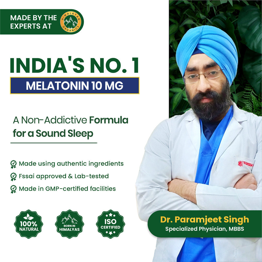 Vlado's Himalayan Organics Melatonin 10mg | Non-Habit Forming Supplement | 120 Veg Tablets