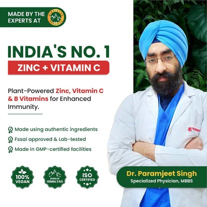 Vlado's Himalayan Organics Plant Based Zinc with Vitamin C | 120 Veg Capsules