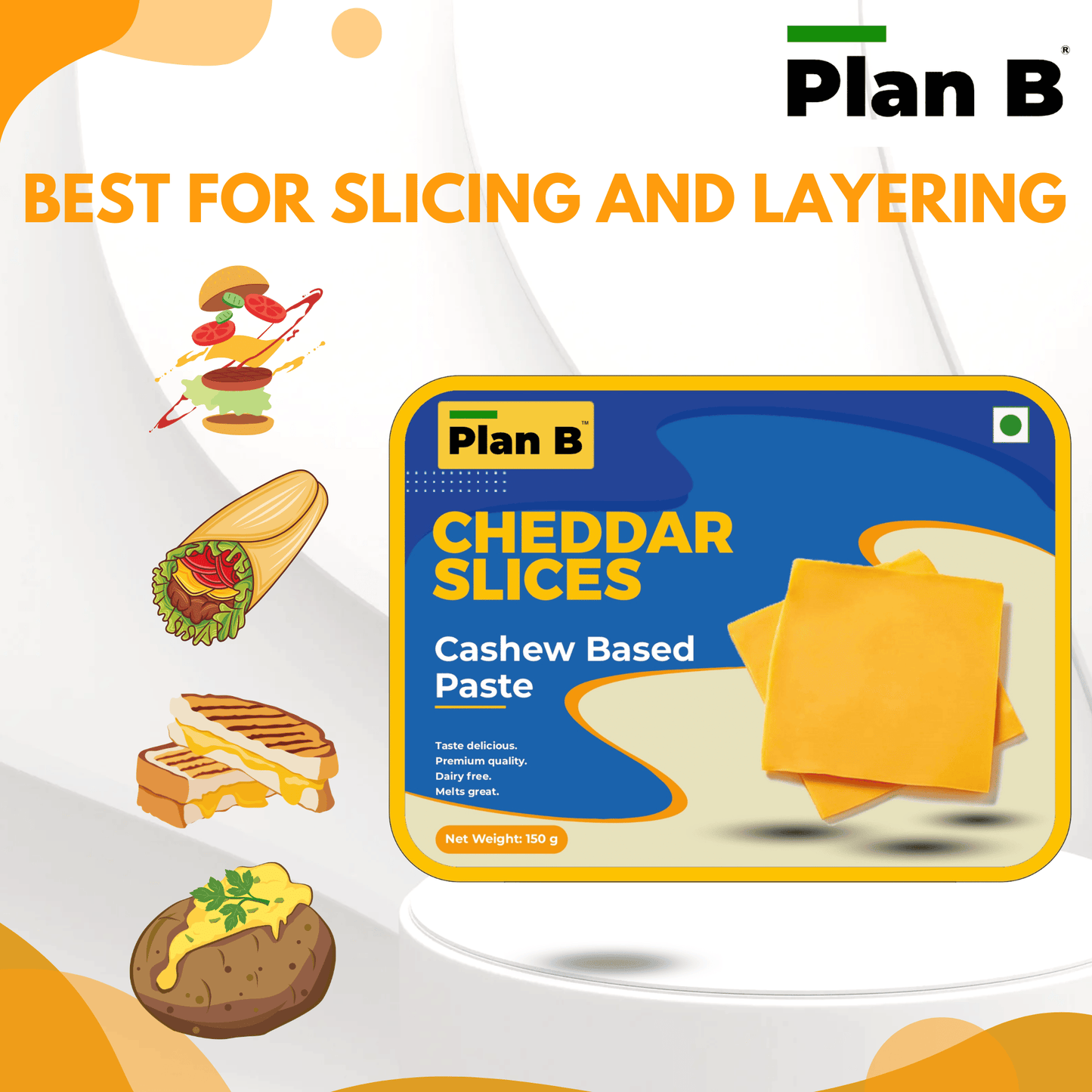 Plan B Cheddar Slices 150 g